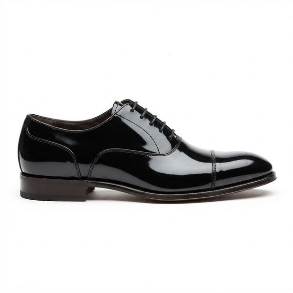 Vangelo TAB-1 Cap Toe Formal Lace — Black Patent Leather