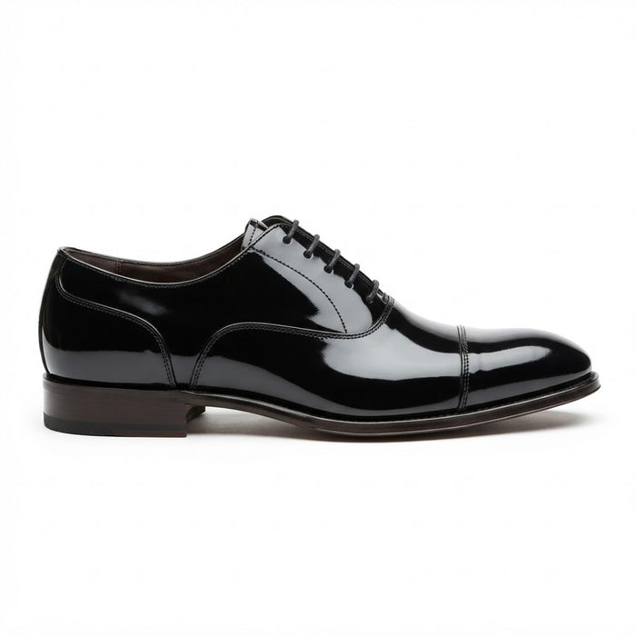 Vangelo TAB-1 Cap Toe Formal Lace — Black Patent Leather