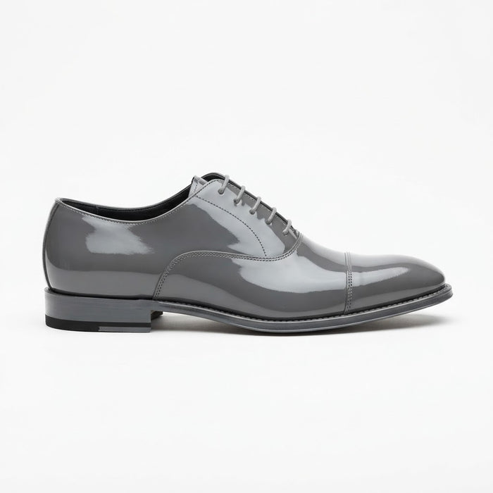 Vangelo TUX-1 Cap Toe Tuxedo Shoe — Grey Patent Leather