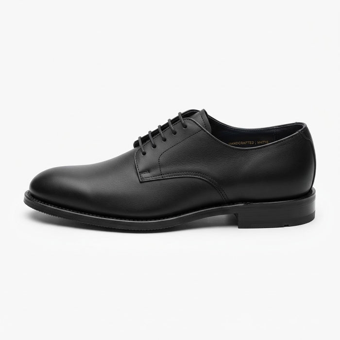 Vangelo Titan-1 Derby Dress Shoe — Black Matte Leather