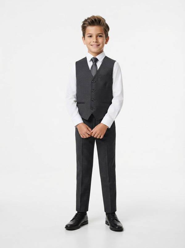 BV346 Boy Suit Separates Vest — Dark Grey