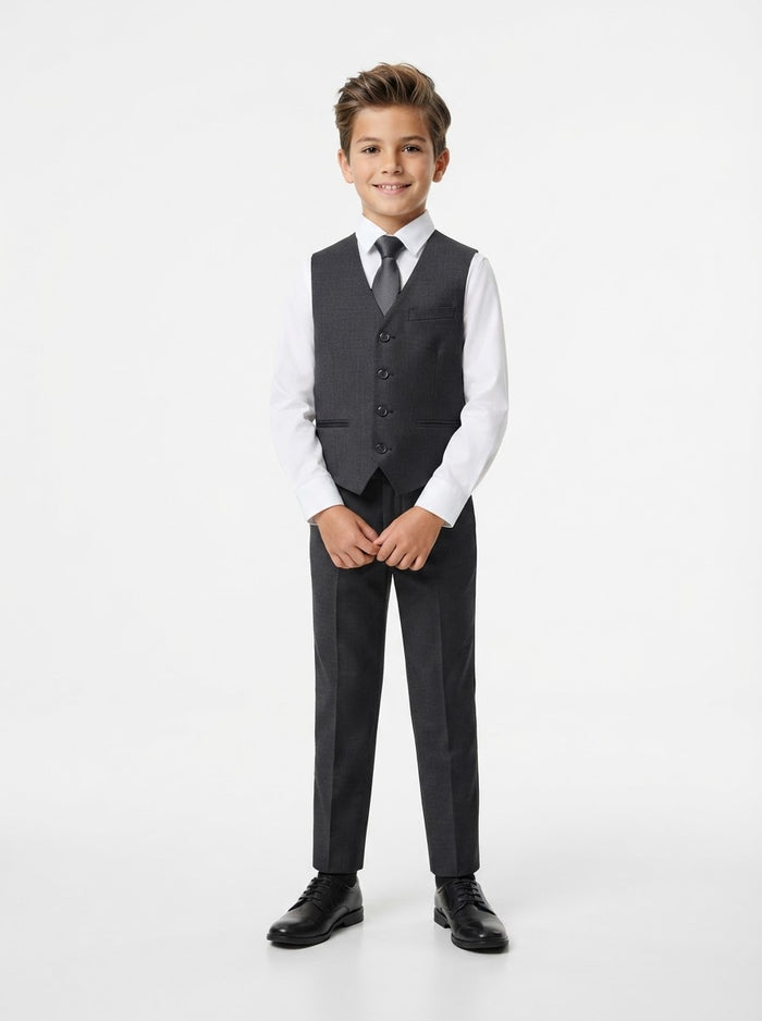 BV346 Boy Suit Separates Vest — Dark Grey