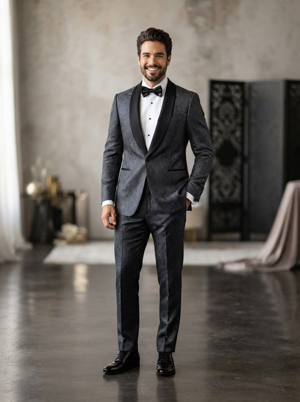 MOD Granite Charcoal Aries Paisley Tuxedo — Granite Paisley