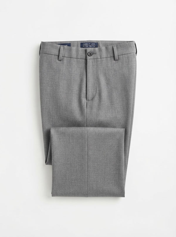 NPT Unpleated Regular Fit Dress Pants — Heather Gray