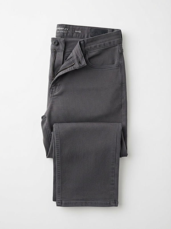 CP005 Casual Twill Slim Straight Flex Pants — Charcoal Twill