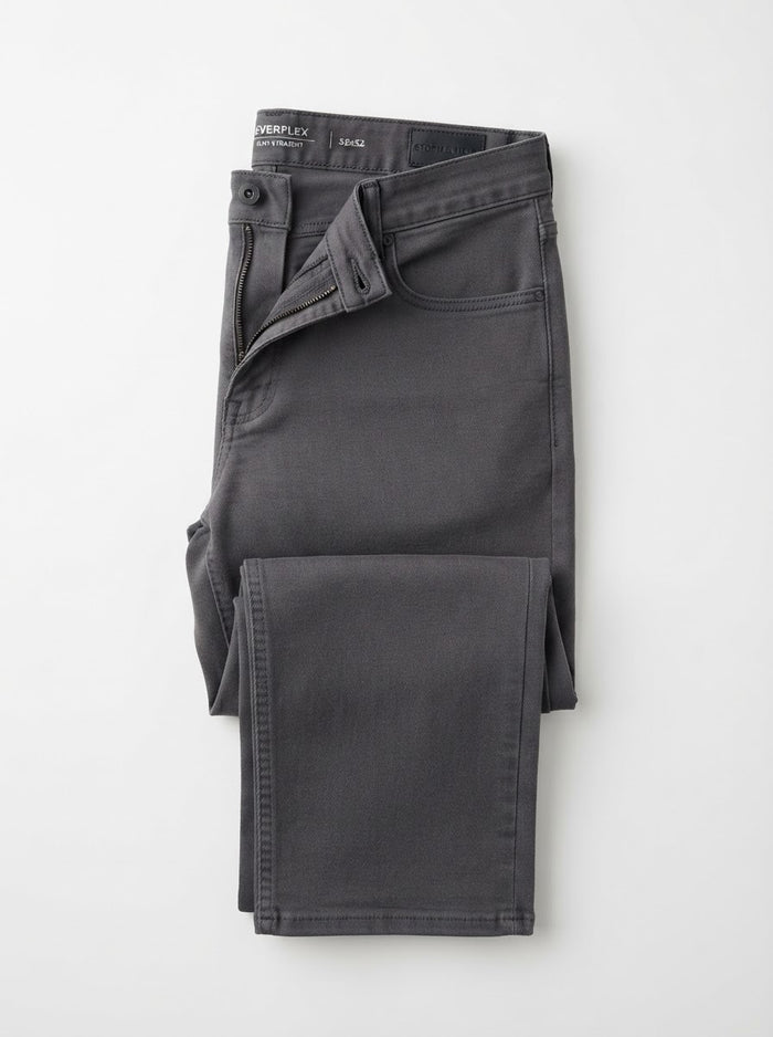 CP005 Casual Twill Slim Straight Flex Pants — Charcoal Twill