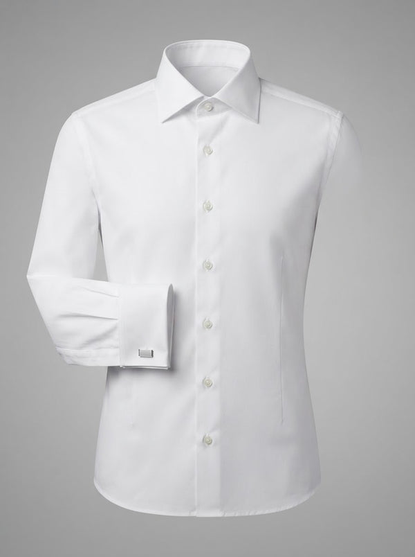 St. Patrick MSL13 Textured White Shirt — Pure White w/ Subtle Texture