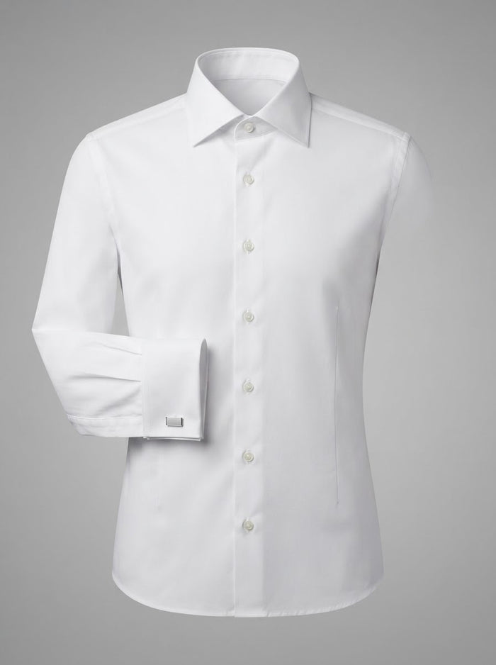 St. Patrick MSL13 Textured White Shirt — Pure White w/ Subtle Texture
