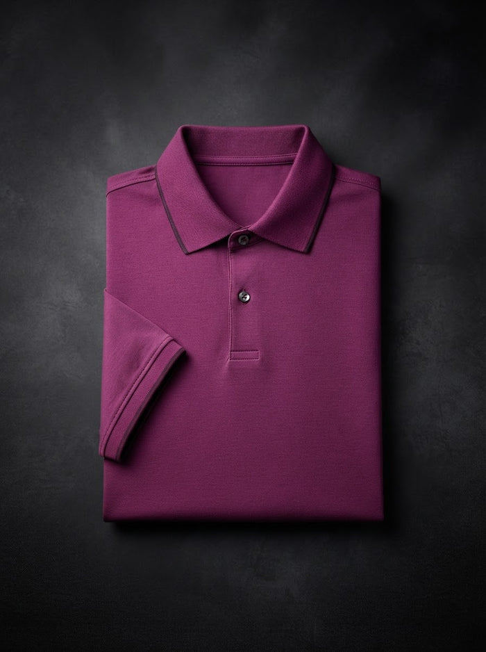 301N Jersey Slim Fit Polo Knit — Magenta
