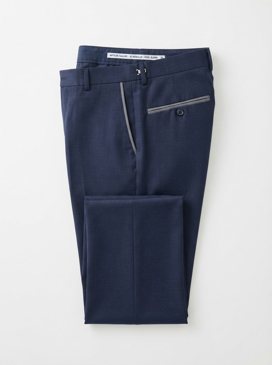 D3C Contrast Pocket Formal Dress Pants — Navy / Grey Contrast