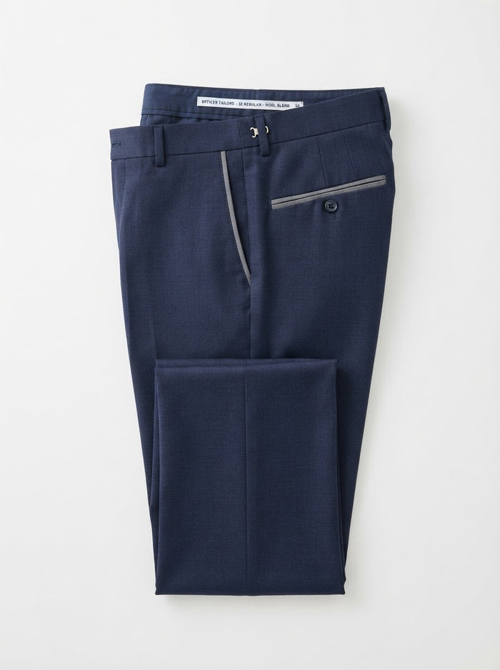 D3C Contrast Pocket Formal Dress Pants — Navy / Grey Contrast