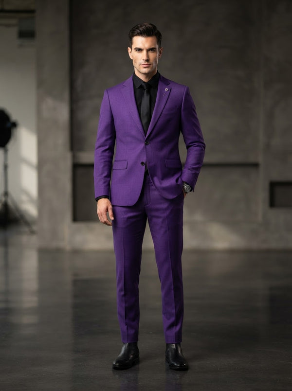 Couture 1910 Violet Stretch Slim Fit Suit — Violet