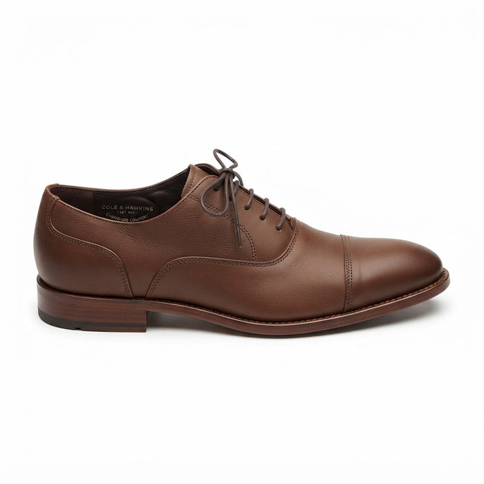 Vangelo Vallo-1P Ortholite Cap Toe Oxford — Brown Matte Leather w/ Ortholite Insole